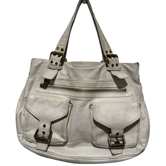 Marc Jacobs Handbags - Marc Jacobs Vintage Y2K Stella Leather Satchel Cream  Brass Hardware Rare